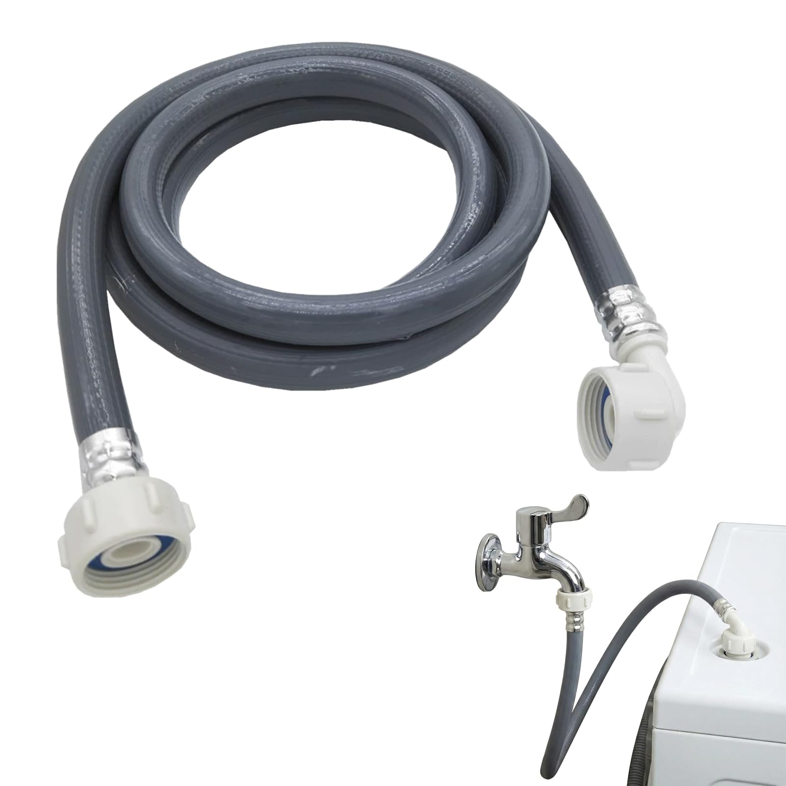 2.5m Washing Machine Hose, Washing Machine Inlet Hose with 3/4 in Thread for Washing Machines Dishwashers