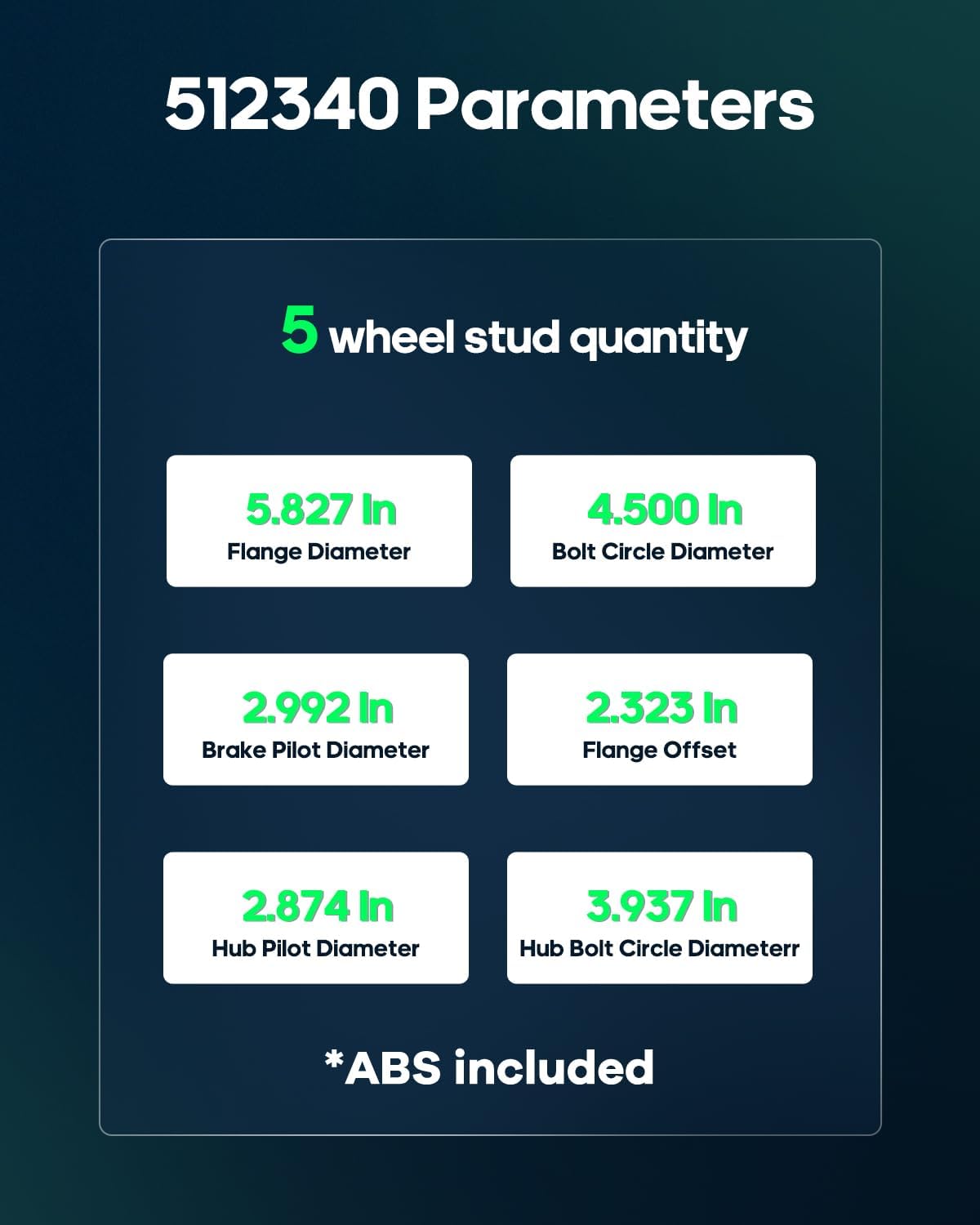 SCITOO 1Pcs Wheel Bearings & Hub Rear Left Right 2007-2012 for Hyundai Elantra 512340 5 Lugs w/ABS