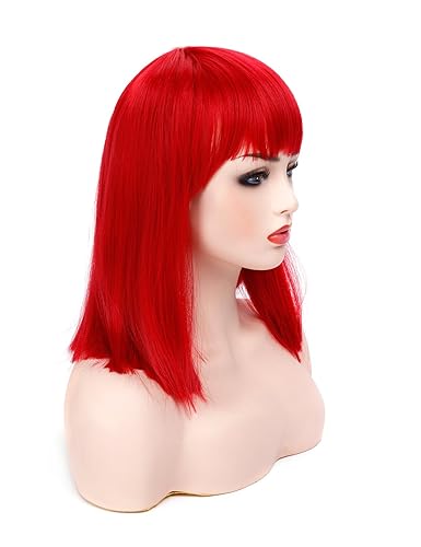 Miniatura 10 de Morvally - Peluca con flequillo de 14 pulgadas, corte corto recto