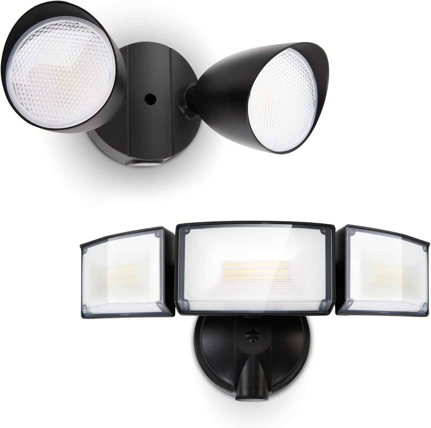 LUTEC 6222B 75W 8000 Lumen Floods Light Outdoor, Switch Controlled LED Security Lights with 3 Adjustable Heads, 5000K Daylight, IP65 Waterproof Exterior Flood Light for Outside Garage