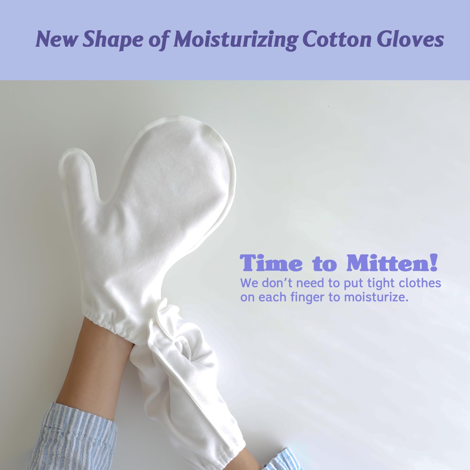 Manu&Pod - Guantes hidratantes para manos secas, eczema, psoriasis, crema de noche, ungüento para el tratamiento del sueño, 3 pares de guantes hidratantes, color blanco