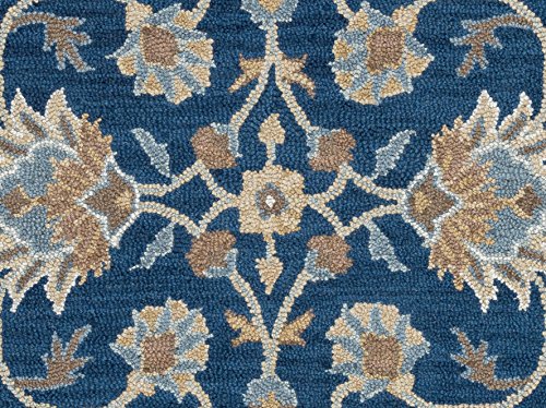 Rizzy Home Ashlyn Collection Wool Area Rug, 3' X 5', Blue/Ivory #TOP3