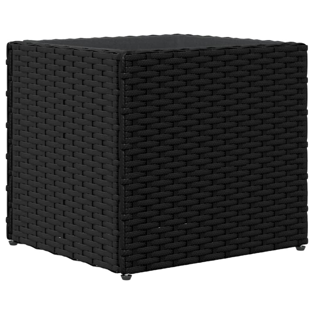 Jardinière Noir en résine tressée 36x30x32 cm avec Cadre Acier et Sac Non tissé, Pot Cache Jardiniere pour Plante Fleur Interieur Exterieur Balcon terrasse Jardin, décoration Durable