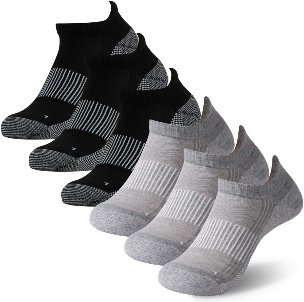 FOOTPLUS Copper Compression Socks,Unisex Cushioned Sole Arch Support Athletic Ankle/Crew Running Hiking Socks