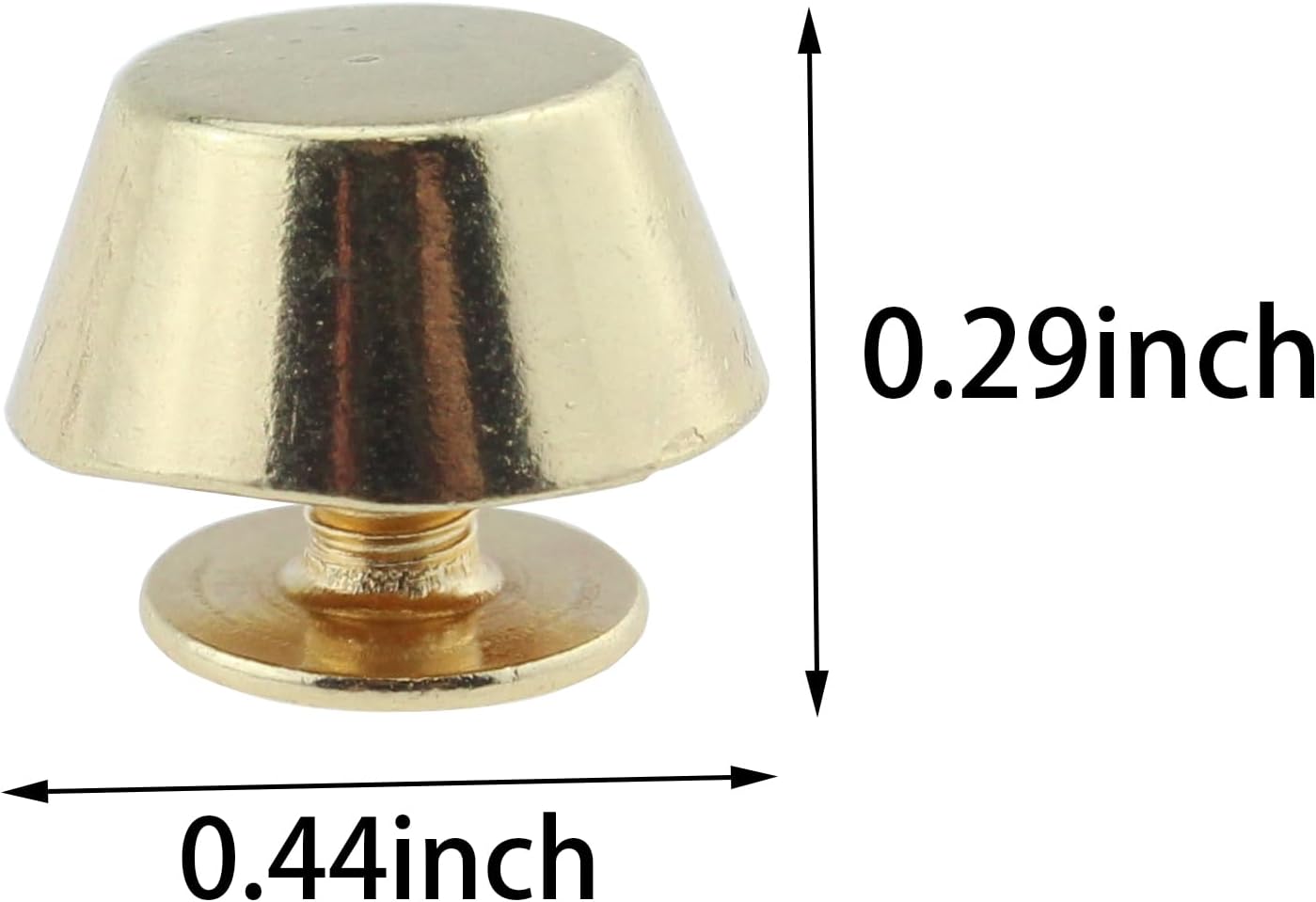 TAODAN 20PCS Metal Flat Head Cone Study Rivet Handbag Nail Head Studs Screw Feet Nailheads Screewback Studs Spike Rivets Purse Feed for DIY Craft Accessories, Light Gold