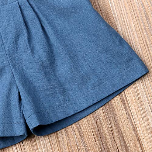 Goocheer Toddler Girl Romper Jumpsuit Bodysuit Playsuit Toddler One Piece Outfit Summer Clothes (Denim Blue, 3-4T) #TOP4