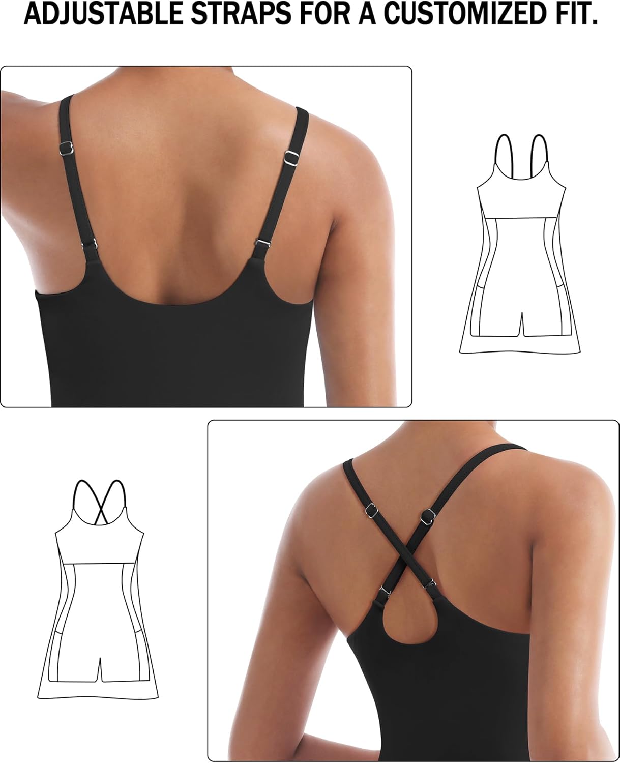 Women Tennis Dress Workout Dress with Built-in Bras & Shorts Pockets Athletic Golf Dresses for Women