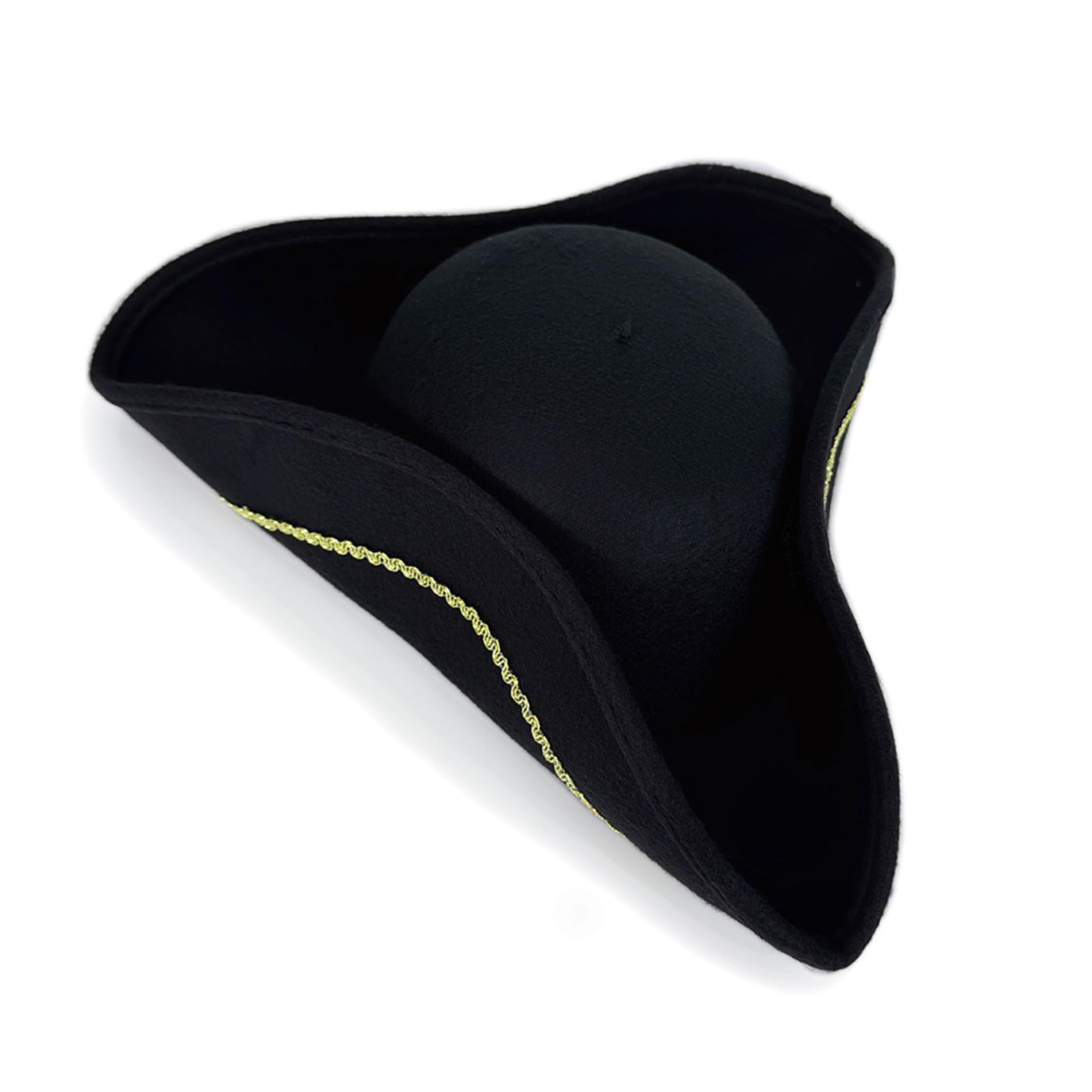 Tsophreniq Pirate Costume Hat Gold Silk Thread Adult Tricorn Costume for Halloween and Cosplay Event Dressingup Captain