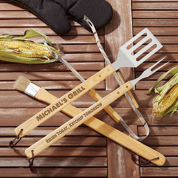 Set personalizado 4 piezas utensilios para parrilla miniatura 2