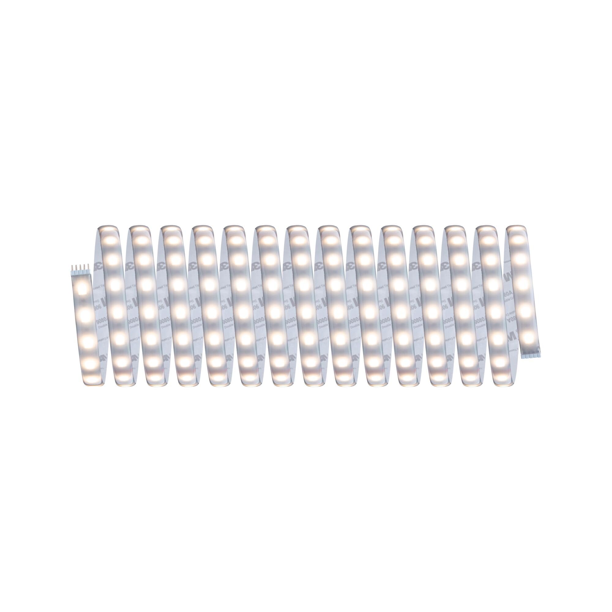 Paulmann 78885 LED Stripe MaxLED 500 Basisset Smart Home Zigbee IP44 5m incl. 1x26 W dimmbar RGBW Farbsteuerung Silber Kunststoff Lichtstreifen 3000 K