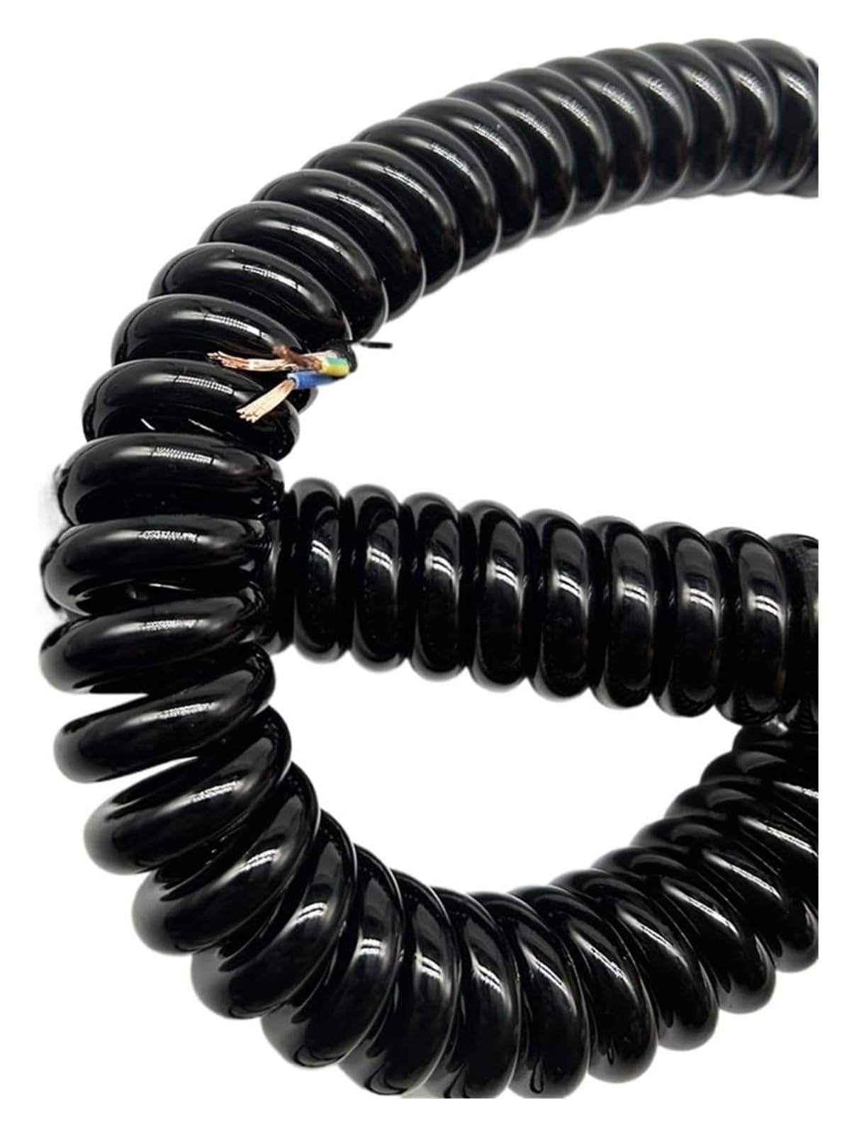 Cavo telefonico Cavo di alimentazione a spirale flessibile a spirale, cavo di alimentazione a spirale a 2 conduttori 18AWG, cavo retrattile a molla multiconduttore, filo a molla(Stretch 2 Meter)