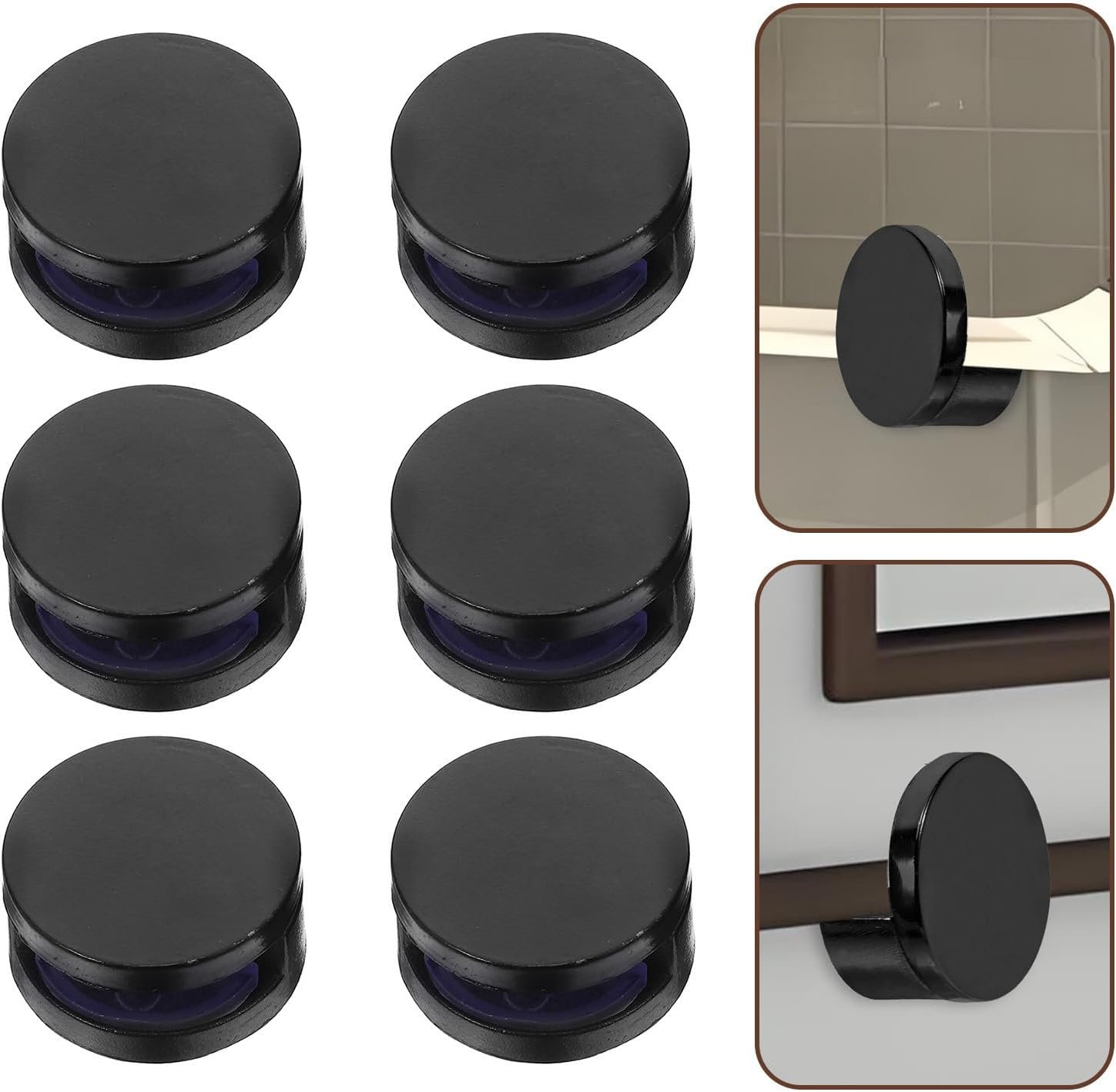 Hemoton 6pcs Bathroom Mirror Clips Glass Mounting Hardware Zinc Alloy Wall-Mounted Mirror Clips Holder for 4-7mm Thick Glass Easy Installation Modern Minimalist Design for Shower