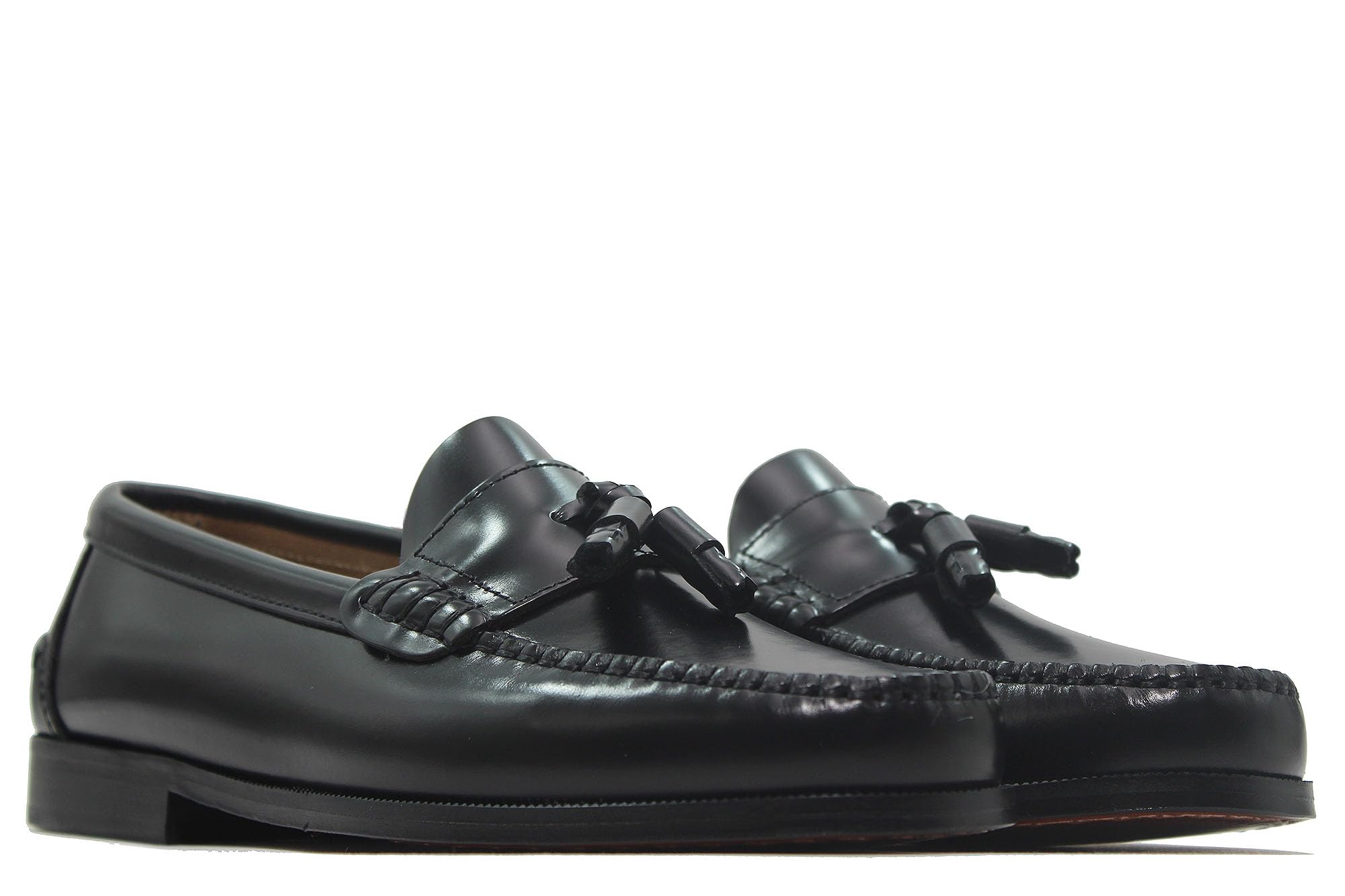 LATINO - Zapato mocasín,Castellano de Piel sin Cordones,borlas,Suela de Piel Cosida a Mano, tacón, para: Hombre