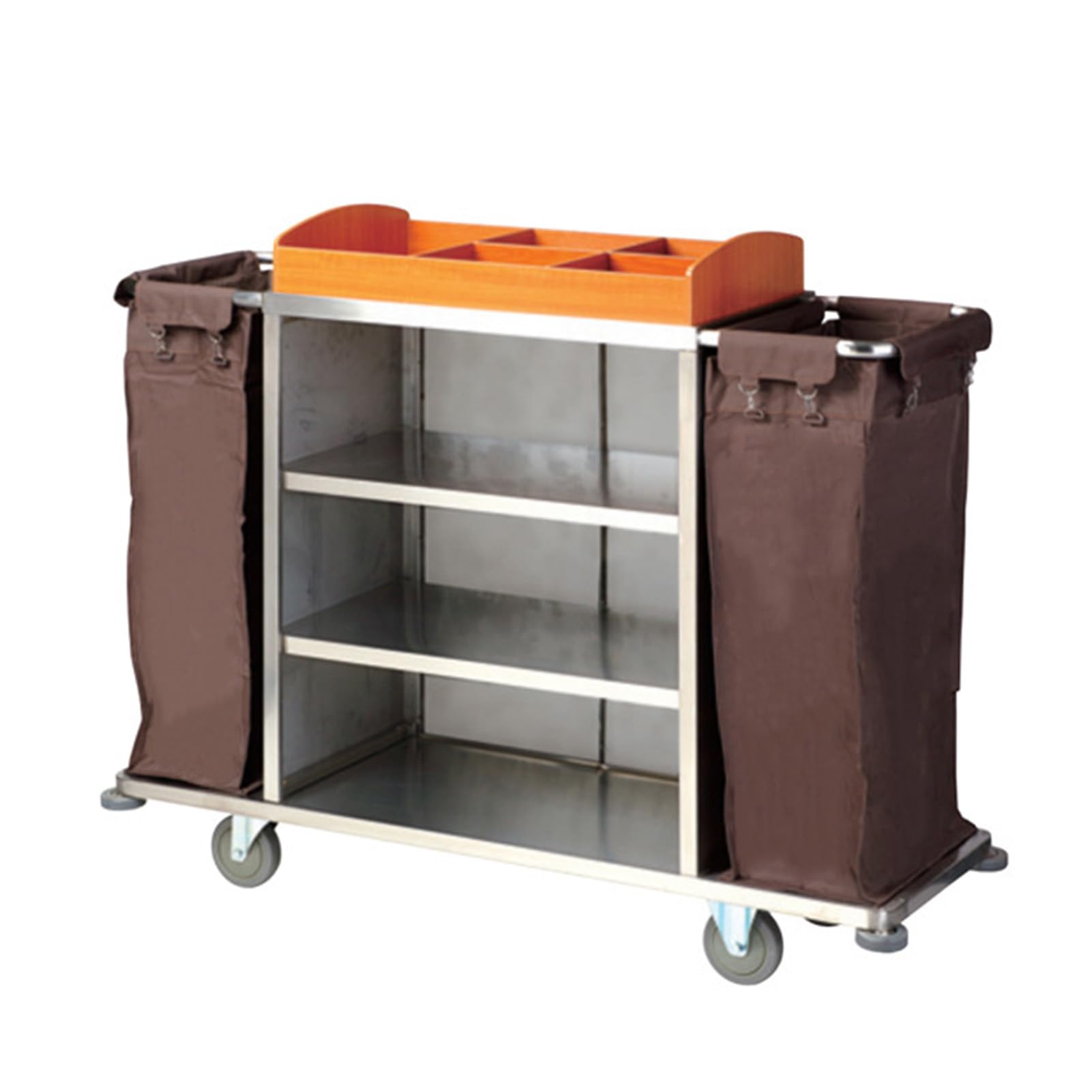 Carrito de limpieza comercial con ruedas silenciosas, bolsa Oxford impermeable, carrito de servicio de habitaciones para hotel, oficina y escuela, suministros de limpieza duraderos