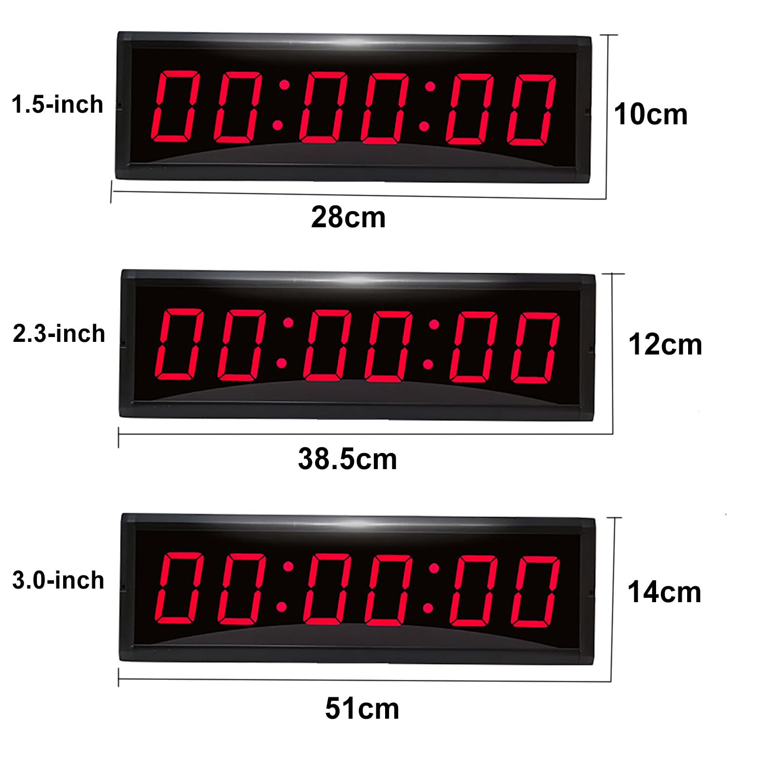 Zegarek wyścigowy LED 1,5/2,3/3,0" z dużym wyświetlaczem, specjalnie zaprojektowany do wyścigów, kąt widzenia 120°, różne tryby pomiaru czasu, zasięg zdalnego sterowania: 10 m, do treningu