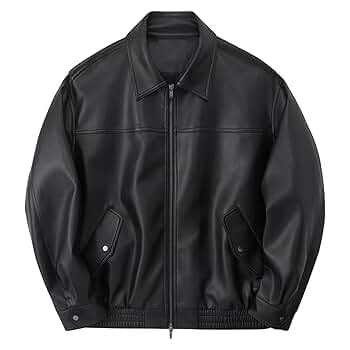 GENTLE FAKE LEATHER JACKET ブラック GENTLE FAKE LEATHER JACKET ブラック FAUX LEATHER JACKET