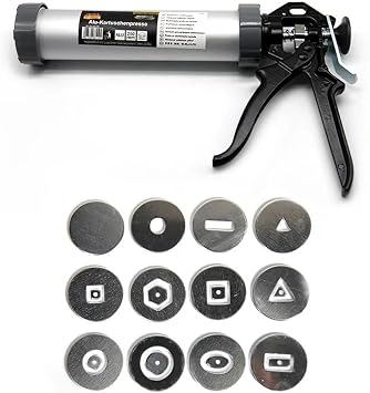 Lovemine Versatile Clay Gun,Clay Extruder Gun w/12 Different Molds + 1 Solid Disc + 1 pc Clay Throwing Cloth,Handheld Extruder Clay Tool for Sculpturin