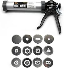 Lovemine Versatile Clay Gun,Clay Extruder Gun w/12 Different Molds + 1 Solid Disc + 1 pc Clay Throwing Cloth,Handheld Extruder Clay Tool for Sculpturin