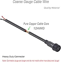 Vista 3 de Conector LED impermeable de 2 pines con conector macho hembra de 2 cables pesados, con cable de extensión pesado de 12 AWG de 25CM IP68, para barco