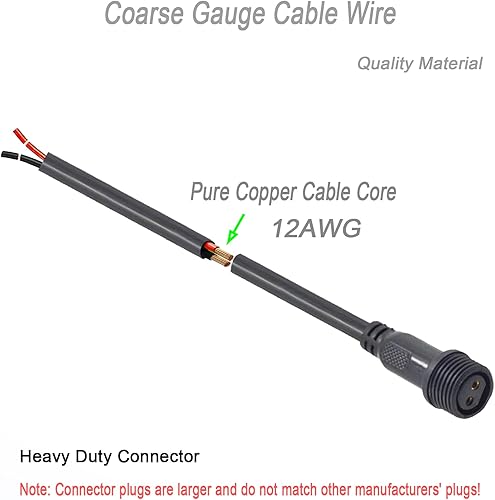 Miniatura 8 de Conector eléctrico de 3 pines, conector LED de 3 núcleos para exteriores, 20 AWG IP68, enchufe macho hembra, conectores LED con cable de 7.9 in,