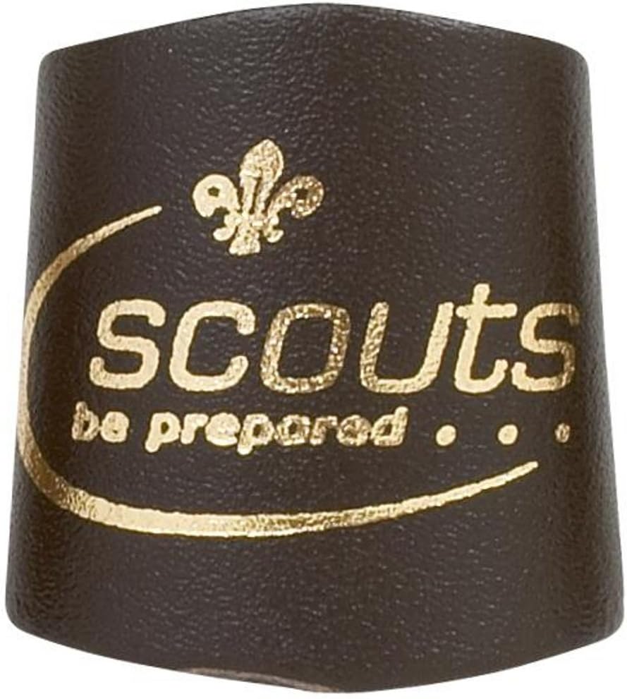 Gold Embossed Leather Scout Woggle - Official Scout Product