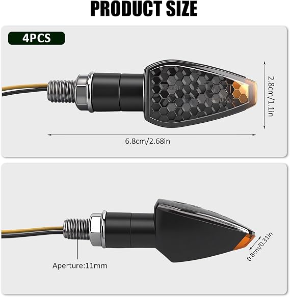 4PCS Motorcycle Indicators 12V 14LED Motorbike Indicator Lamps