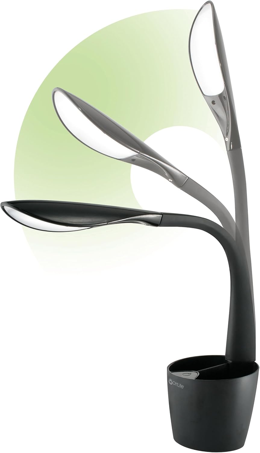 Ottlite LED Desk Space Organizer Lamp - 4 Brightness Levels, Additional Storage, Great for Workstation, Offices, Dorms