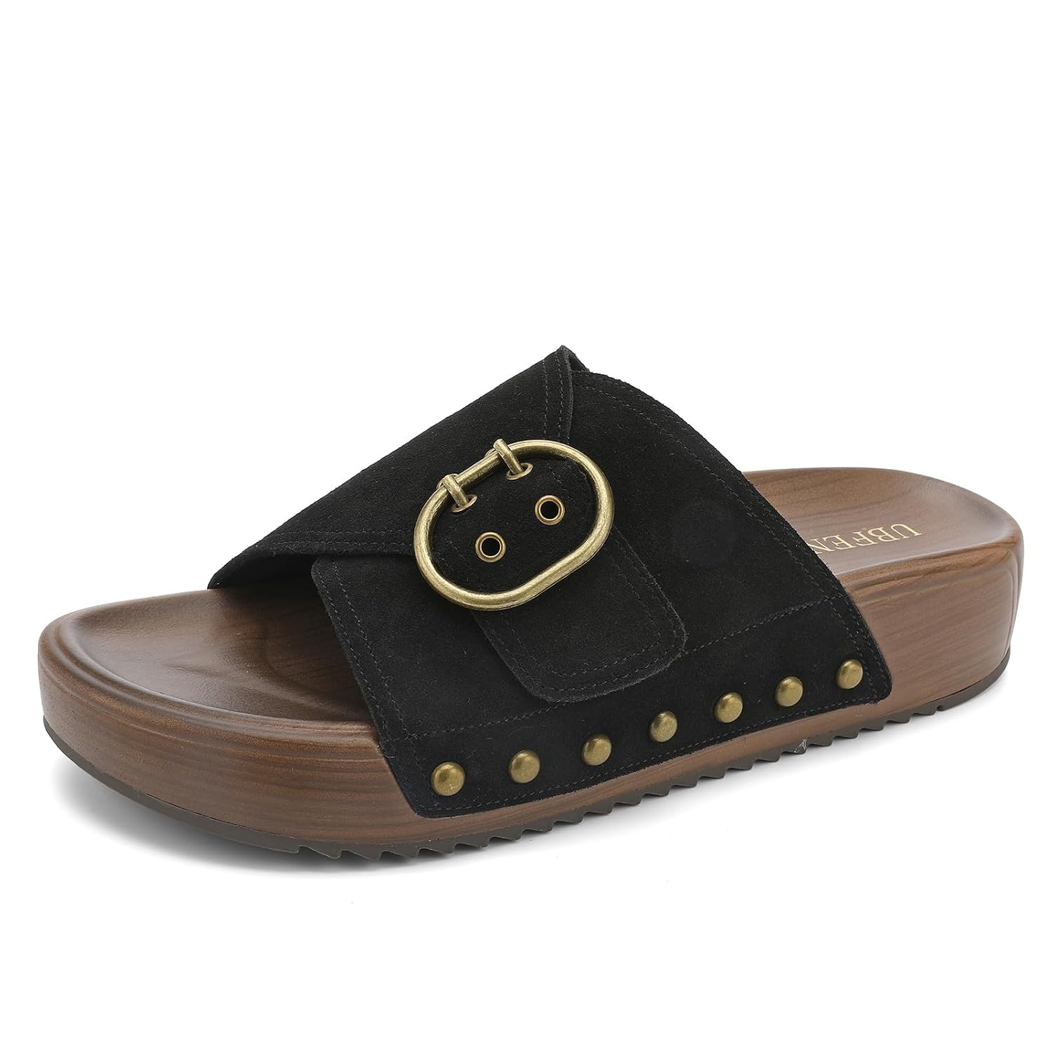 UBFEN Womens Slides Platform Sandals - Genuine Leather, Arch Support Comfortable Buckle Sandals for Walking - Review, Price and Buying Guide
