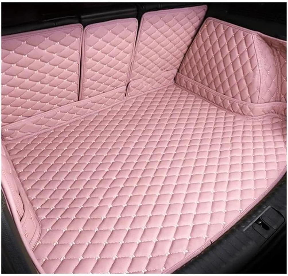 Fully Surrounded Trunk Mat for VW for Touareg 2011-2018 2017 2016 2015 Auto Full Coverage Trunk Car Cover Pad Interior Accessories Boot Liner Protector(Pink)