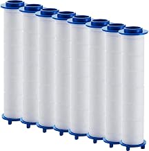 YARNOW Shower Filter PP Cotton 8 Pieces, 8 cm, Replacement | Professional High Pressure Shower Head, Water Filtration, Bathroom and Home, White