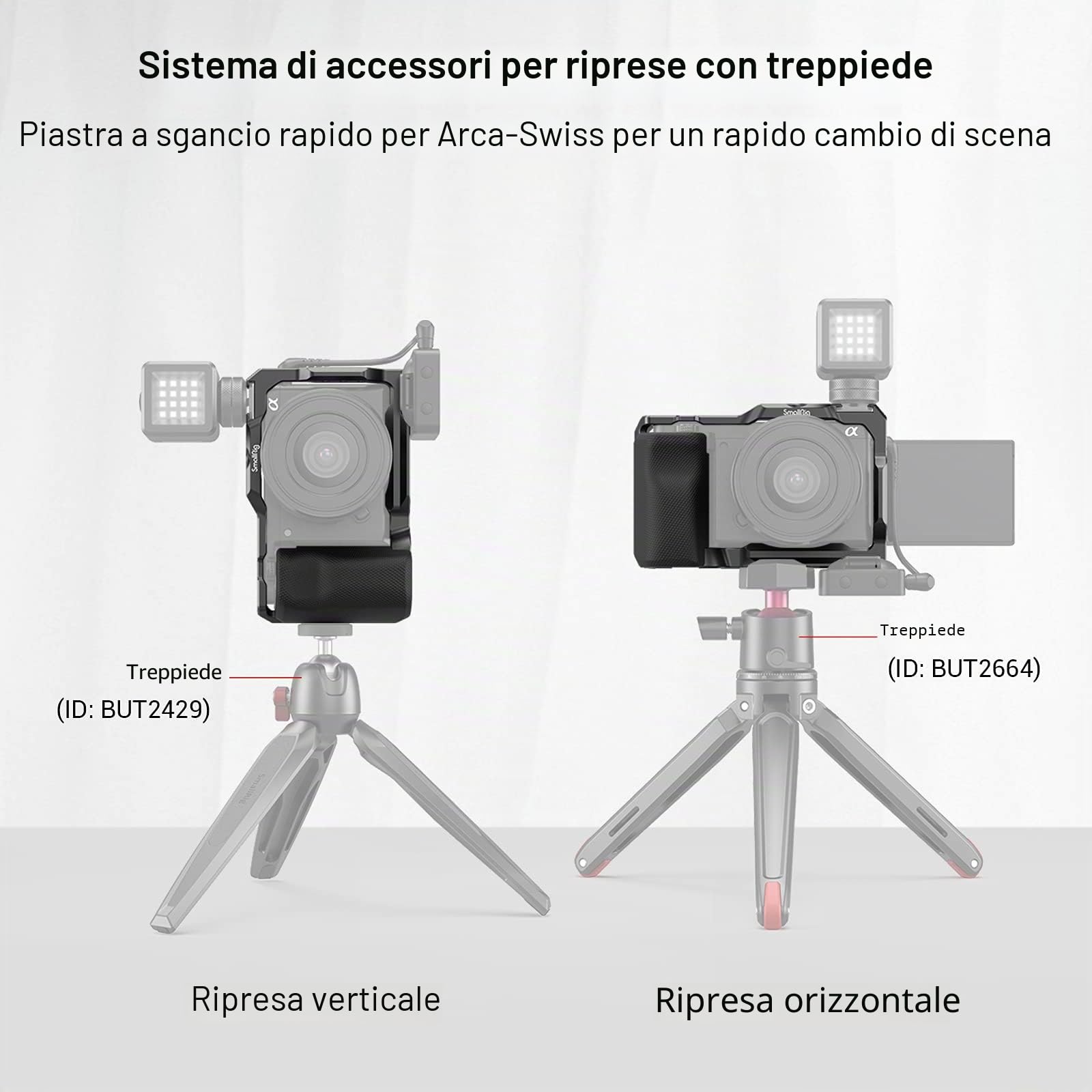 SMALLRIG ZV-E10 Cage con Impugnatura e Piastra a Sgancio Rapido Integrata per Arca-Swiss per Sony ZV-E10-3538B