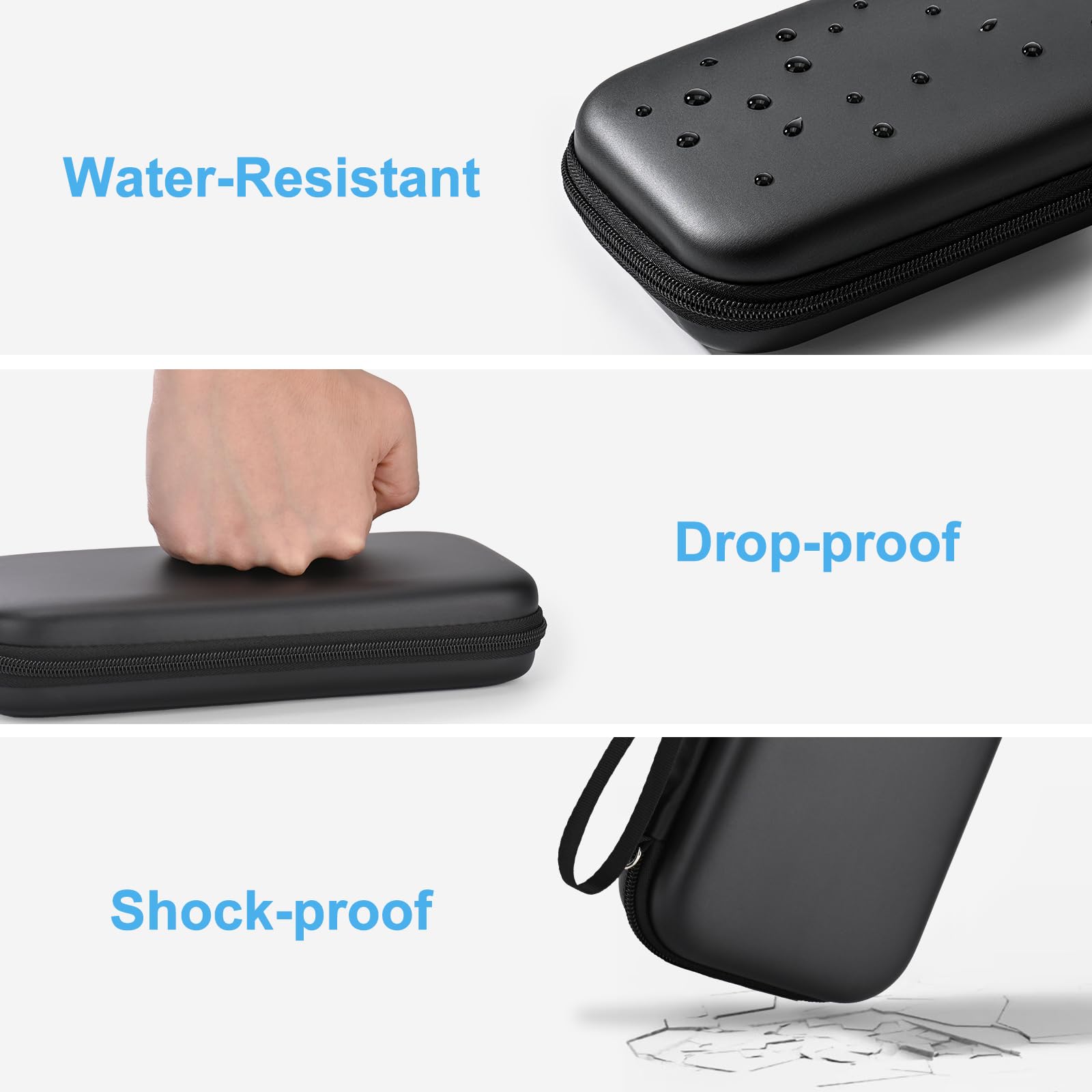 Younik Étui Compatible pour NS Switch/Switch OLED, 11 en 1 Switch Accessoires avec Pochette Housse Coque pour Switch, Protège Pouce,Autocollants Mignons et Pendentifs (Noir)