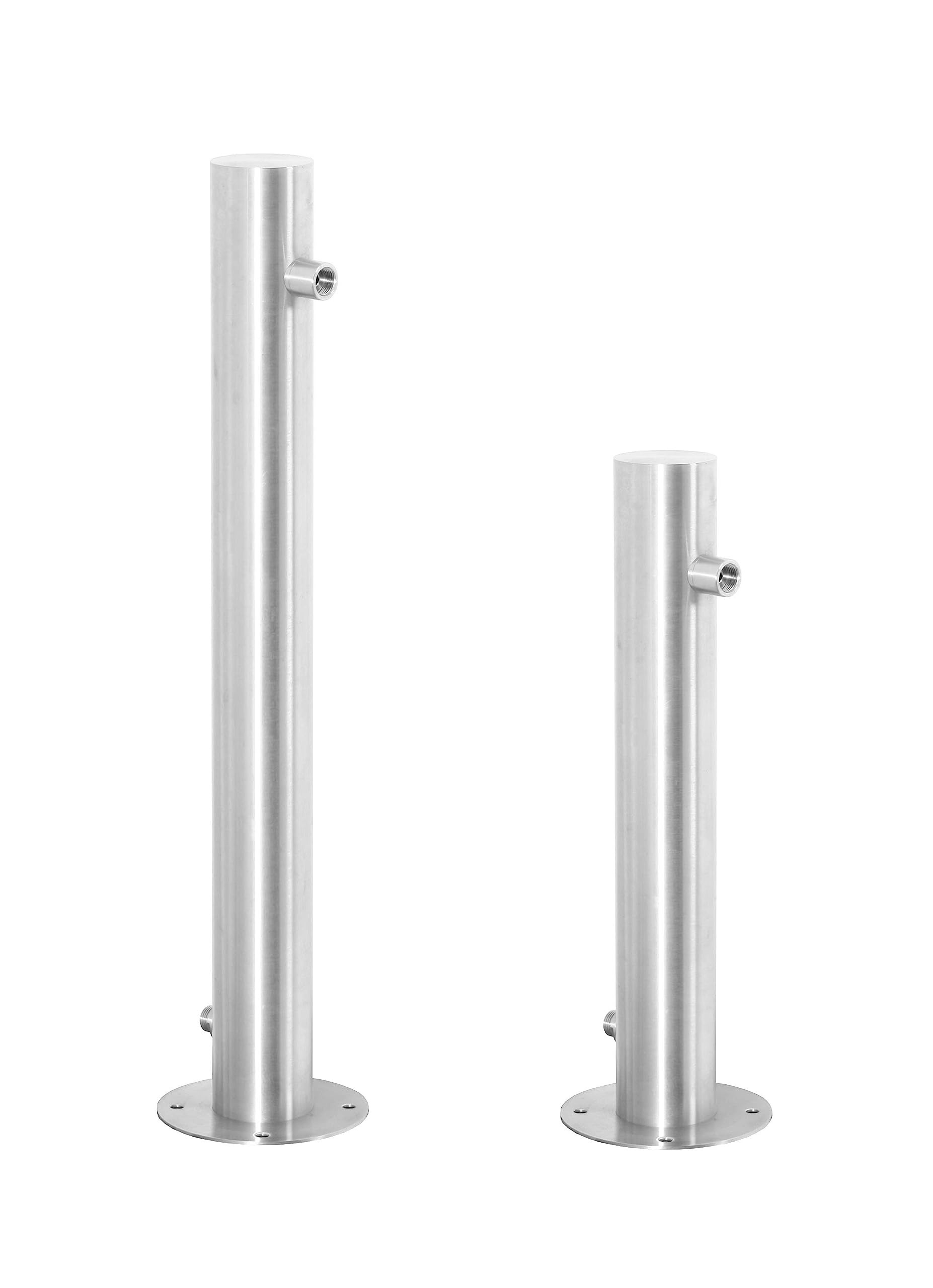 vanvilla Edelstahl Profi Wasserzapfstelle Garten Wasserzapfsäule Edelstahl Zapfstelle Zapfsäule Wassersäule 50cm rund