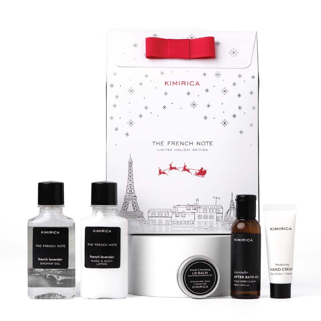 Kimirica Gift Set Pack of 5 Luxuriously Crafted Secret Santa Christmas Gift Set For Women and Men Majestic fragrance of French Lavender | 5 Piece Mini Travel Set | 100% Vegan-image-43