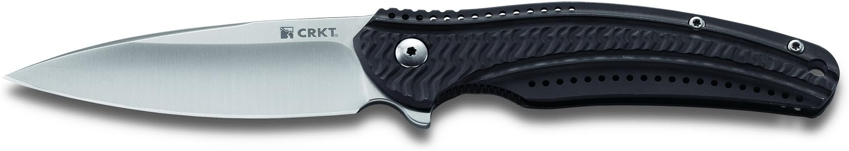 CRKT Ripple 2 Gray Fixed Blade Knife with Sheath, Plain Edge K401GXP