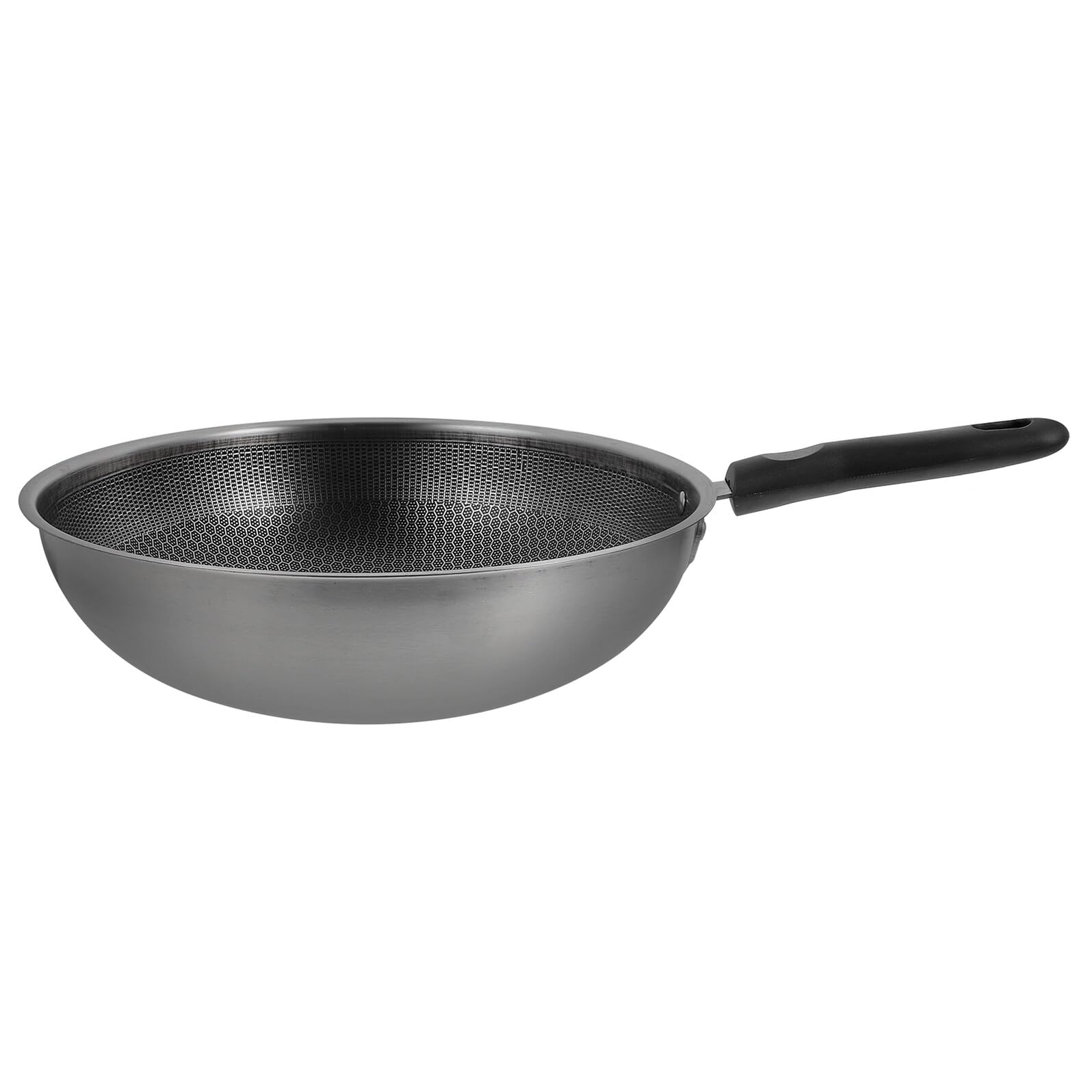 Ipetboom Padella in Acciaio Inox 32 Cm a Nido D’ape Antiaderente Manico Ergonomico, Leggera e Resistente, Adatta a Piani Cottura a Induzione, Gas Ed Elettrici Per Cucina Domestica Quotidiana