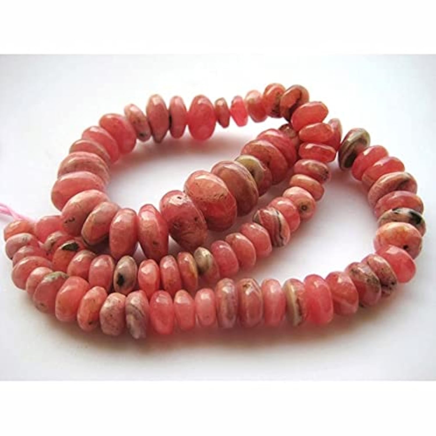 Rhodochrosite rondelles 7-11mm en perles naturelles haut de gamme pour bijoux