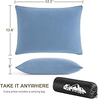 Vista 4 de Ivellow Memory Foam Travel Pillow Compressible Camping Pillow for Sleeping Shredded Memory Foam Pillow Compact Firm Supportive Travel Pillow for