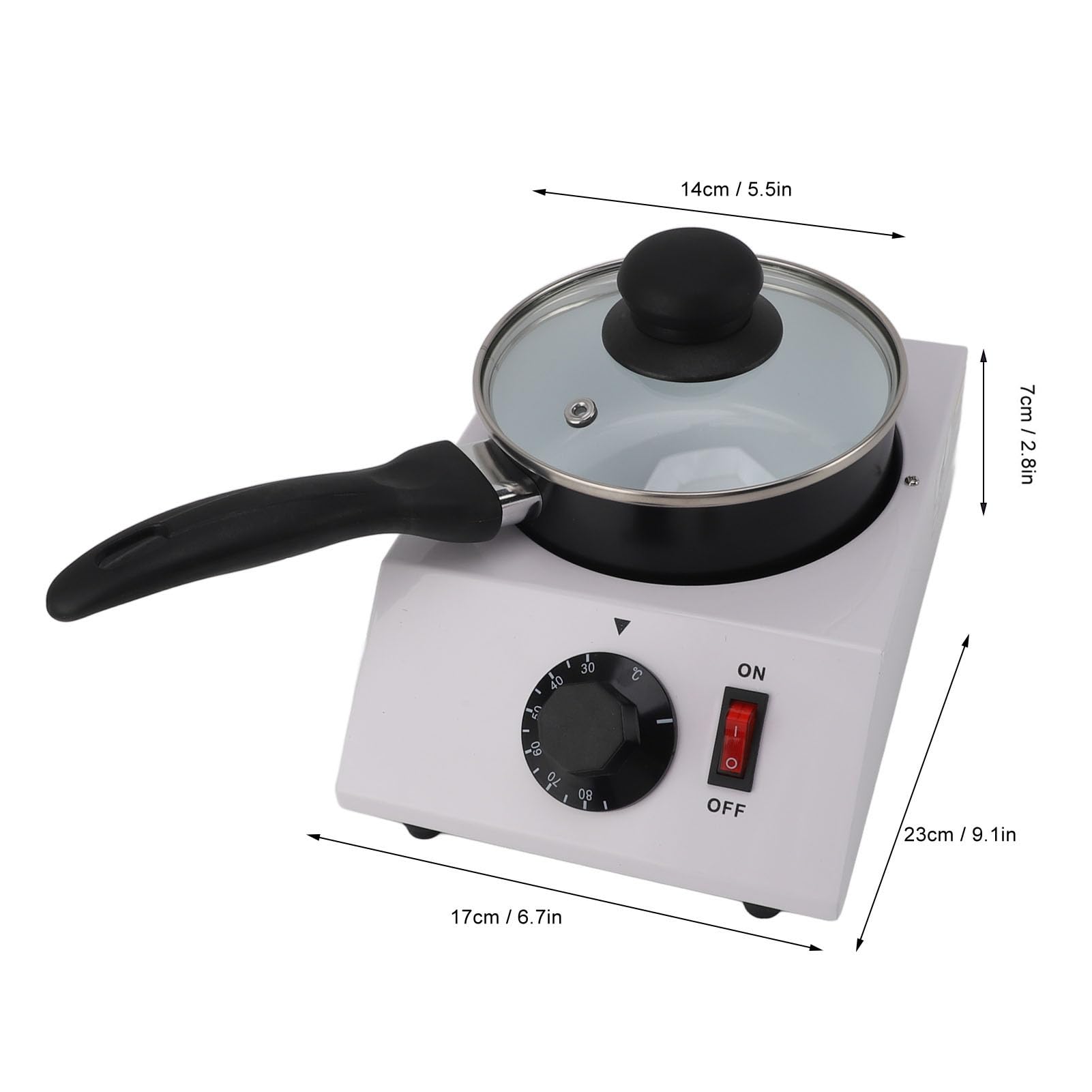Caramelle Melts Pot, antiaderente in alluminio 30-85 ℃, scaldino elettrico per fonduta di cioccolato, per immergere, piovigginare, decorare fragole