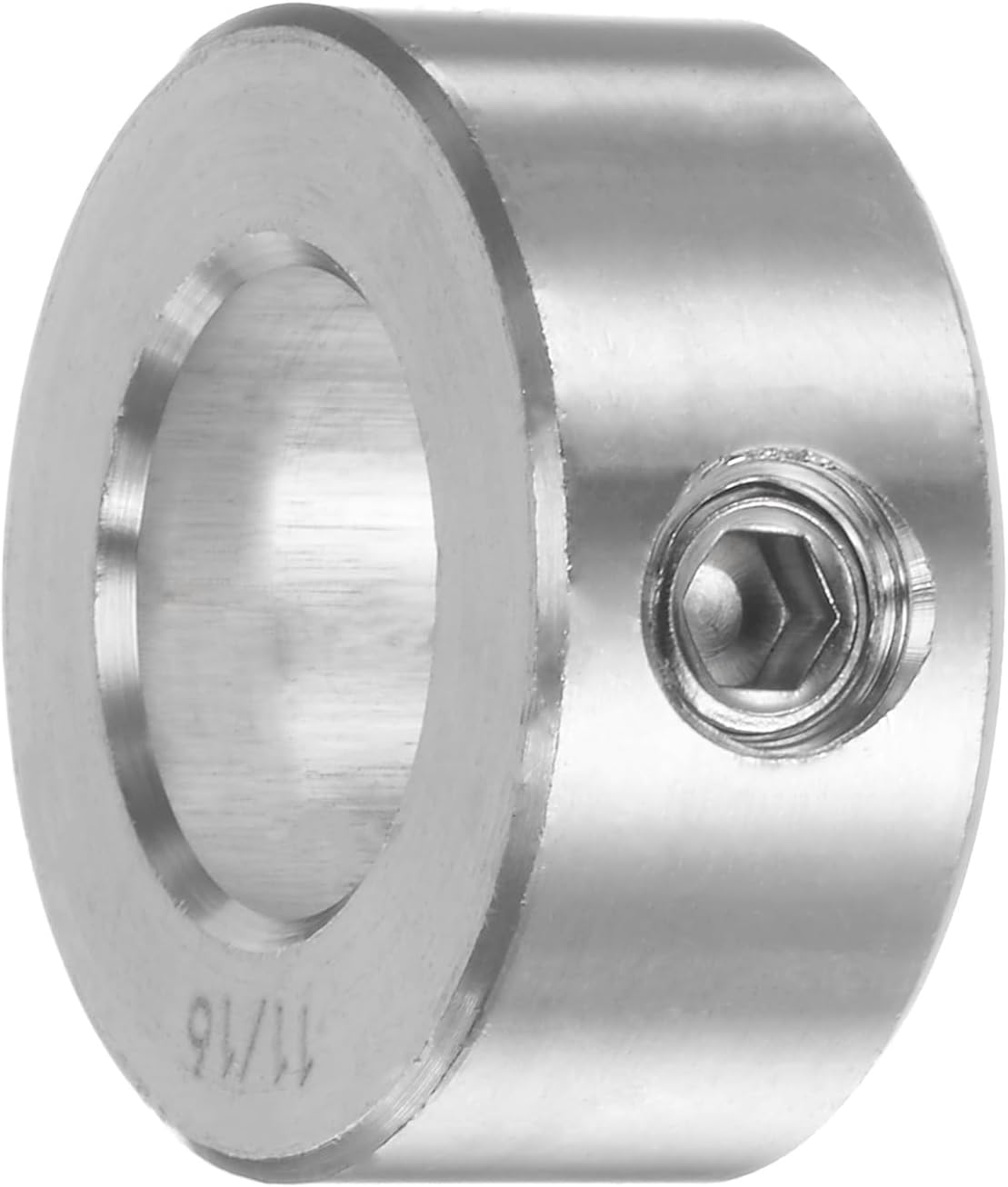 HARFINGTON 4pcs Shaft Collar 11/16" Bore 304 Stainless Steel Set Screw Shaft Collars, 1-1/4" OD, 9/16" Width, for Wheel Barrow Axle, Gearbox Assemblies, Machine Tools, Industry