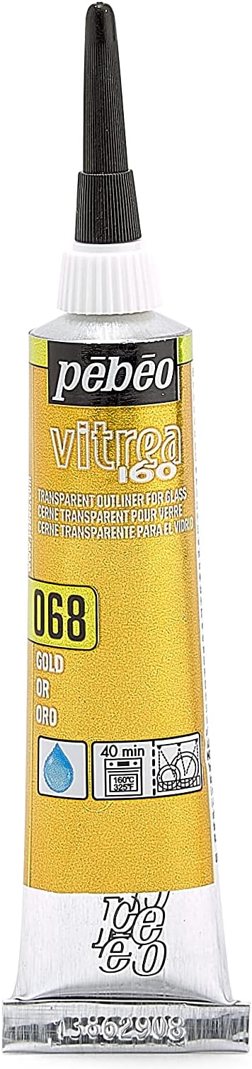 Pebeo Vitrea 160 Glass Paint Outliner - 20 ml Tube - Gold (68)
