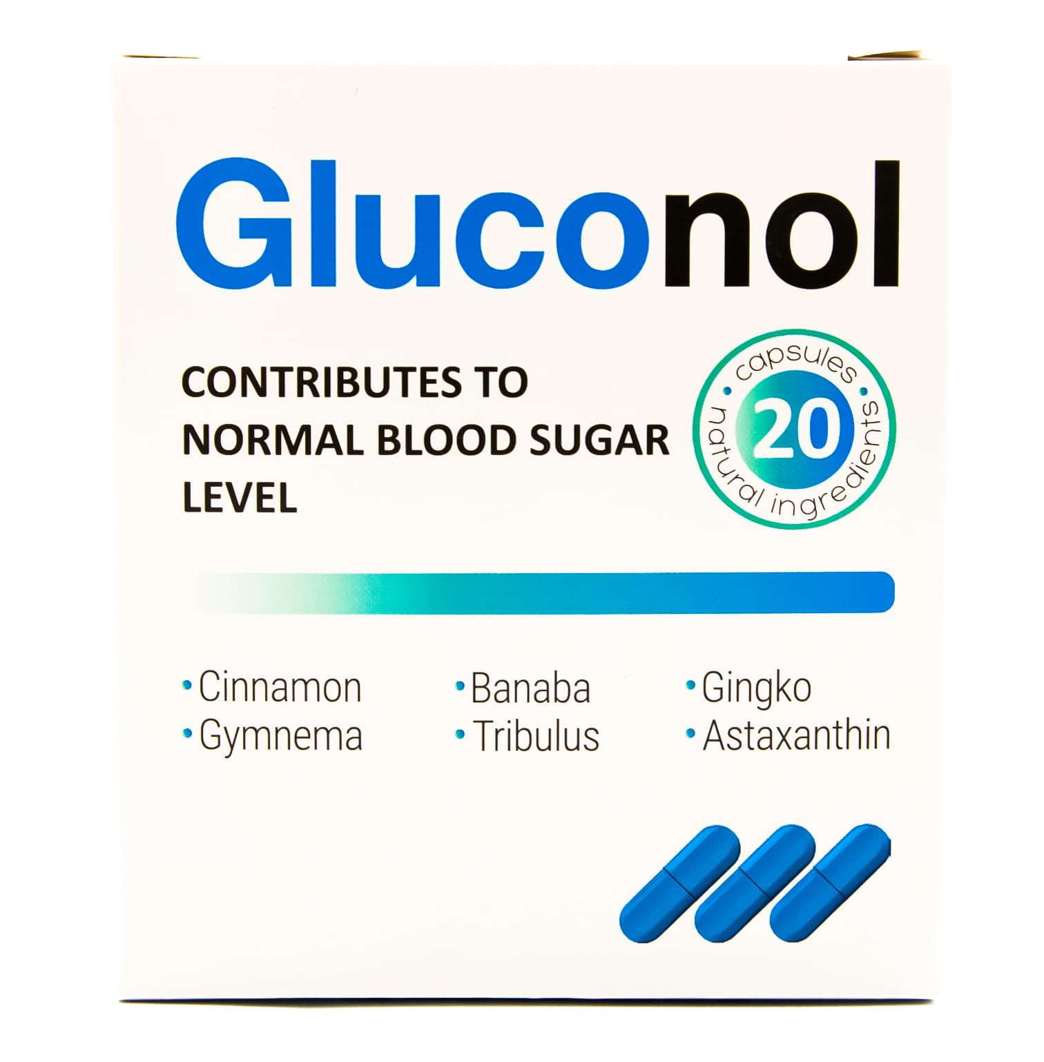 IDEALICA GLUCONOL - Integratore alimentare a base di erbe per livelli normali di zucchero nel sangue. 20 capsula