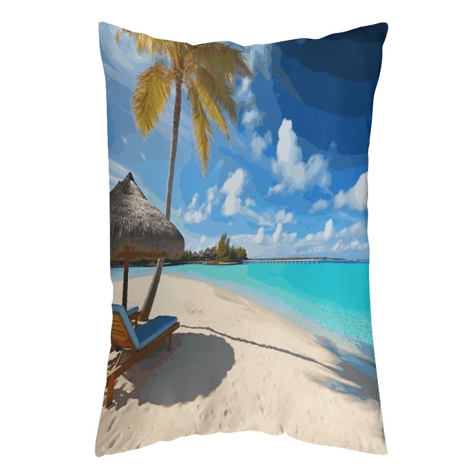 LDGSUPH Tropical Beach Pillow Cases Soft Pillowcase with Invisible Zipper Wrinkle Resistant Pillow Covers Breathable Removable Pillow Protector for Bed Sofa Car 20"x30"
