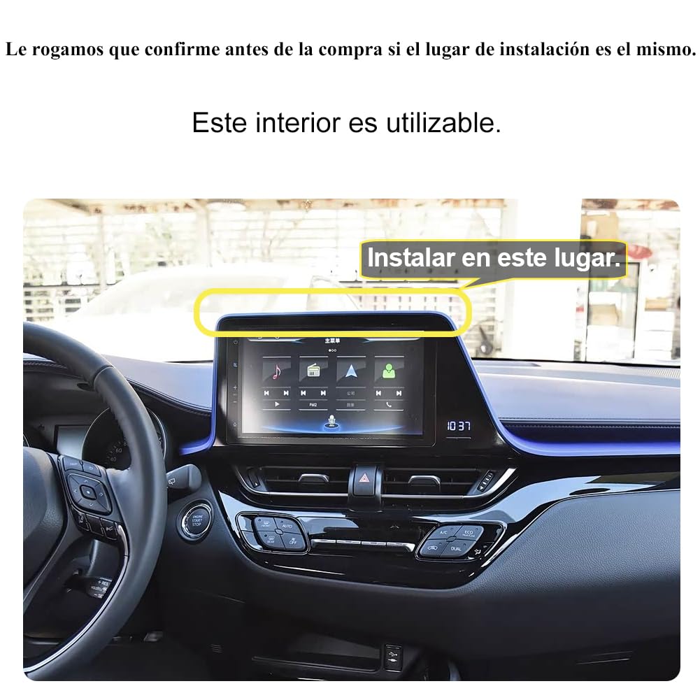 Soporte Movil Coche para Toyota C-HR Accesorios [Solo Compatible con Toyota CHR,años 2016-2023] Rotativo 360°、Operación con una Mano、Fácil de Instalar