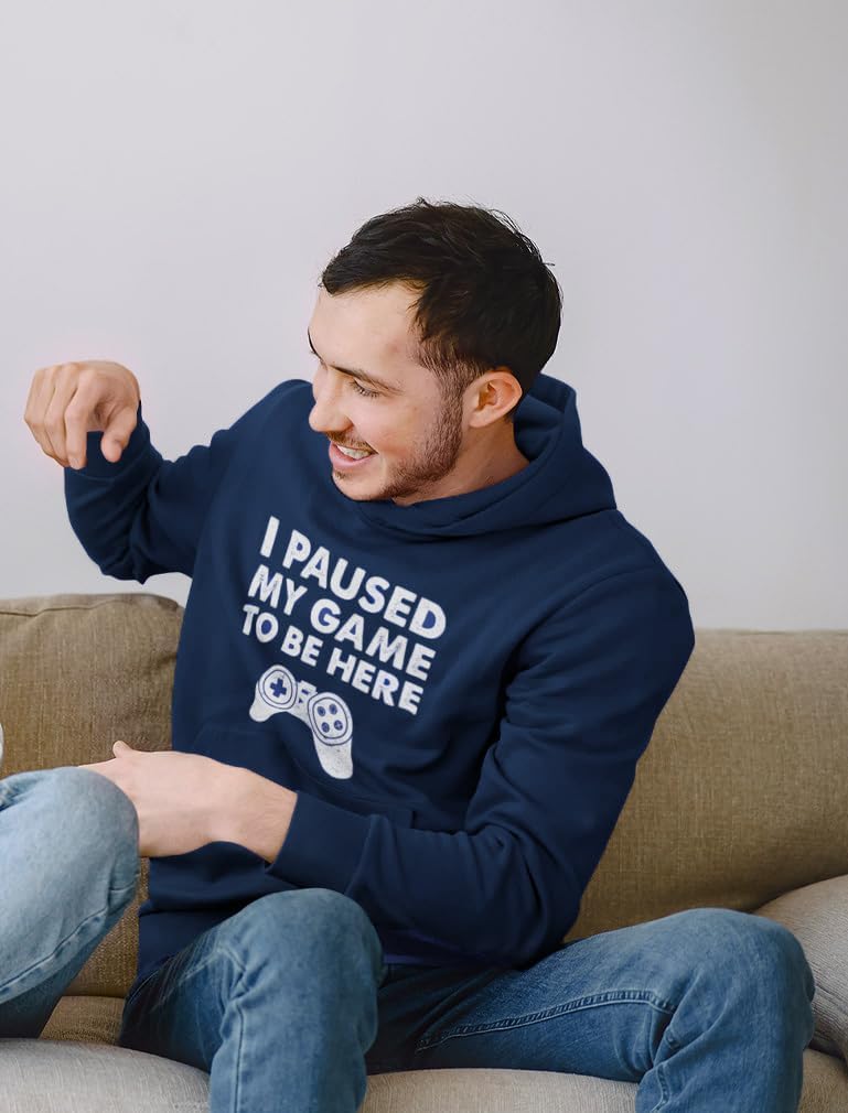 Tstars Funny Gaming Hoodie for Men - I Paused My Game to Be Here Gamer Gifts Teen Boys & Fans of Video Games