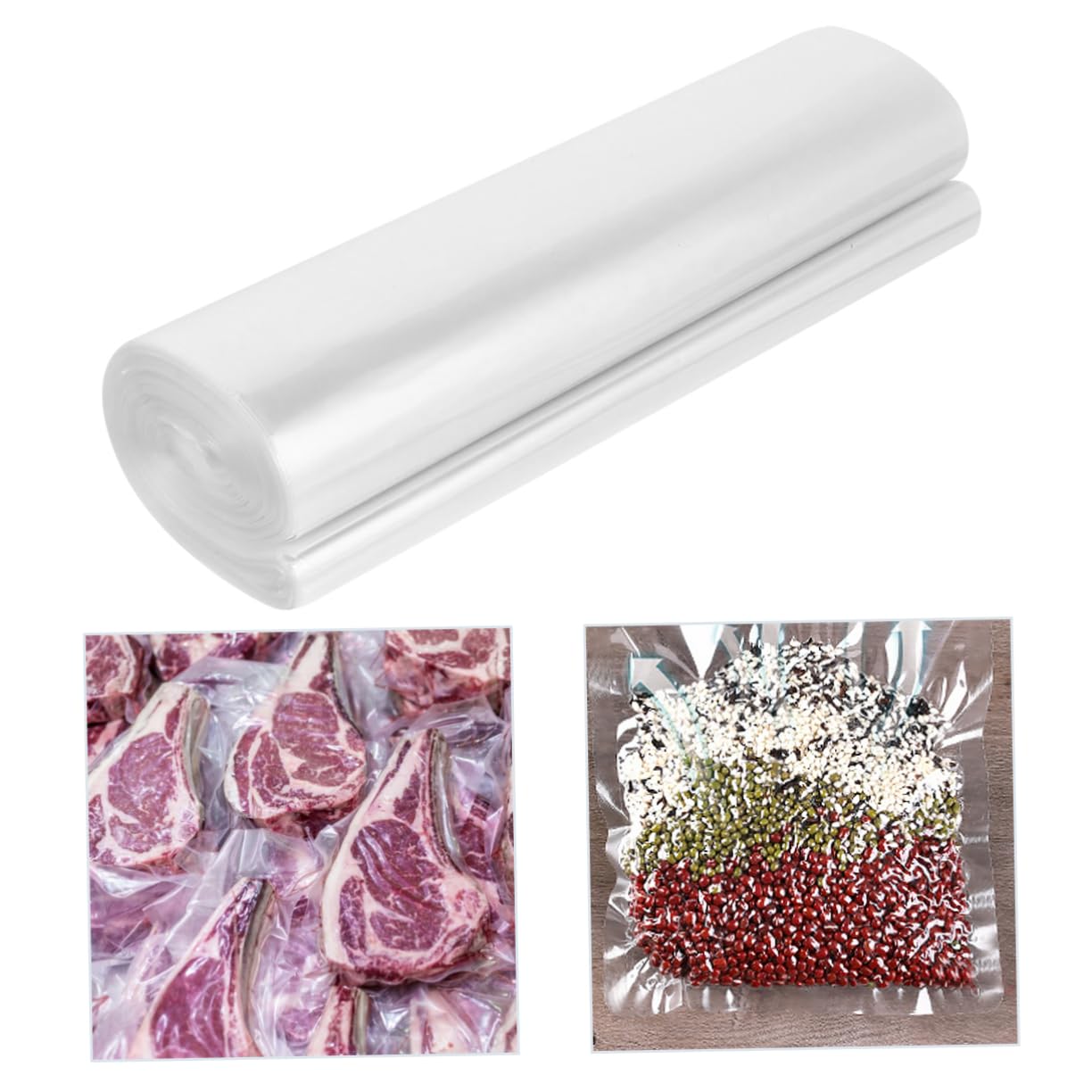 1 Roll Clear Odorless Heat Shrink Film Packaging Wrap Wide Heat Shrink Bag for Food Storage Moisture Protection and Displaying Items Like Candy Rice