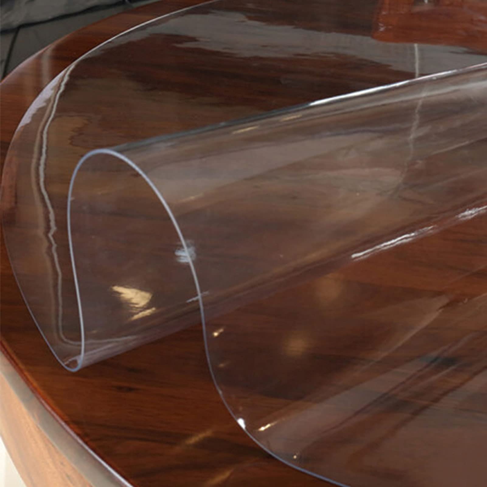 Protège-bureau transparent 2mm rond 80cm pour table de jardin et salle à manger