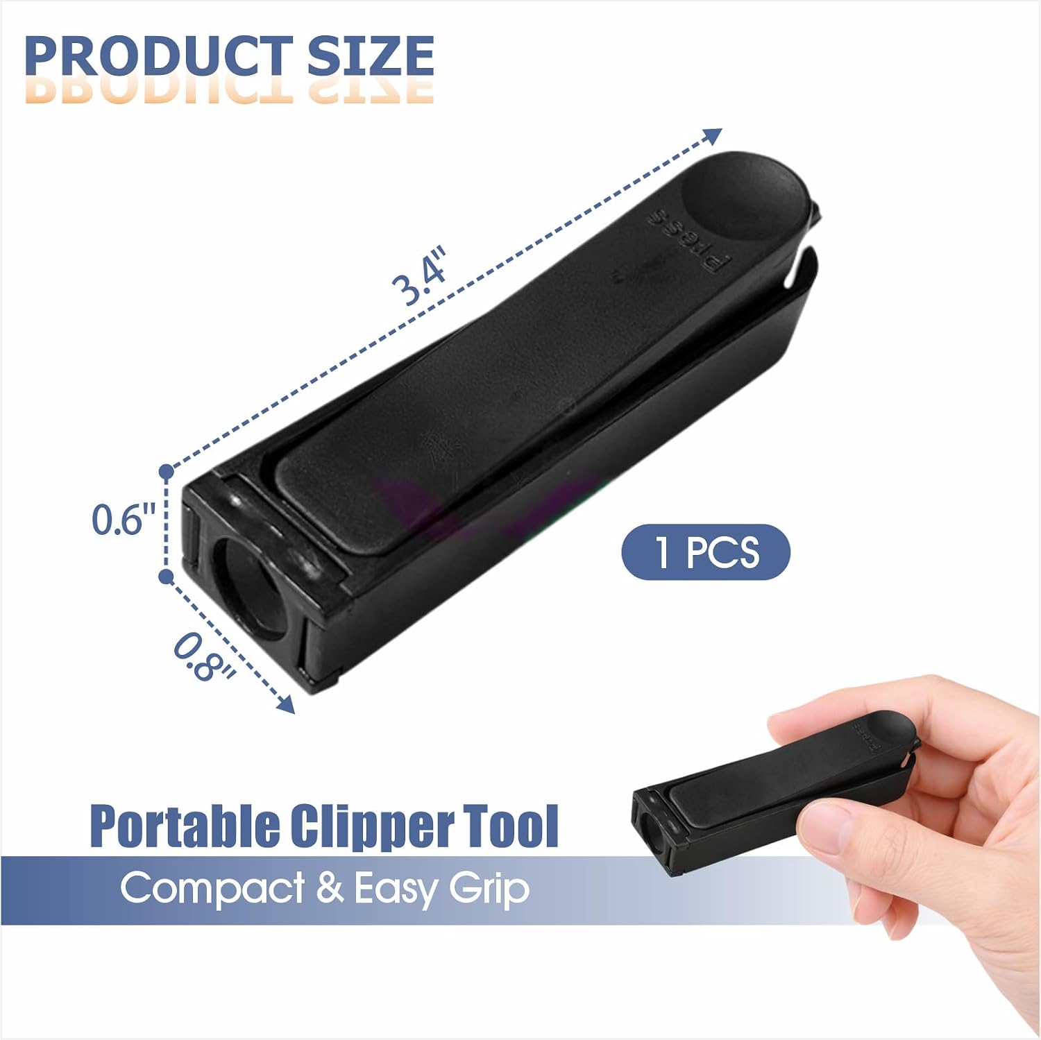 Portable Needle Clipper with Storage Compact Needle Cutter Tool with Built in Container for Travel and Daily Use 3.4 x 0.6 x 0.8 Inches 1pcs,Black image 2