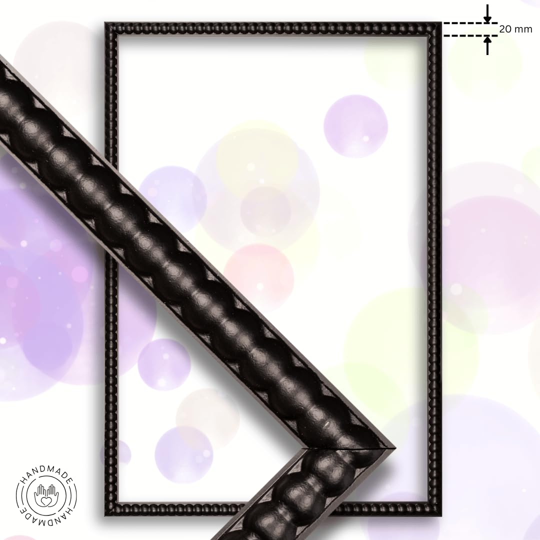 CLAMARO 'Bubble' - Marco de fotos (80 x 120 cm, hecho a mano, tablero de fibra de densidad media, con cristal acrílico, para fotos, pósteres o rompecabezas), color negro