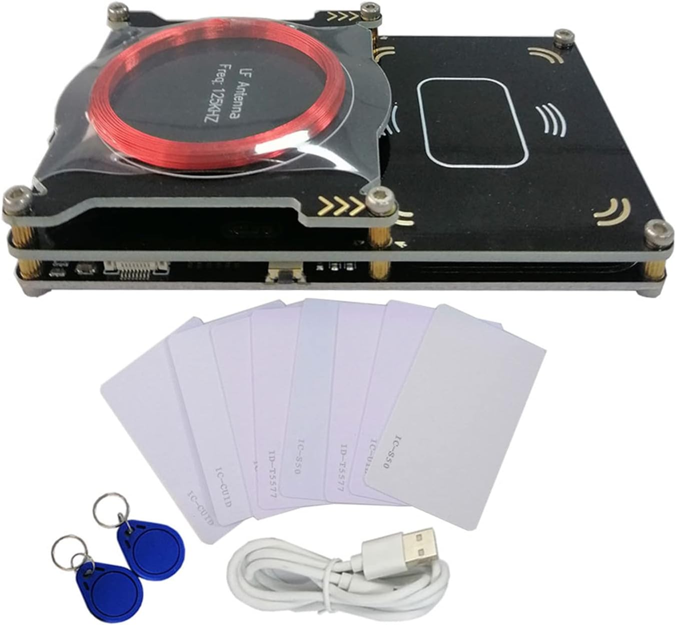 Proxmark3 Easy V3.0 RDV4 NFC RFID Reader Writer Decoder 512KB EEPROM Built‑in Antenna Supports LF/HF 125KHz 13.56MHz Complete Kit with 10 Cards